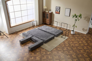 English Elm Floor Couch - Convertible Chenille Sofa Bed With Plush Back Support, Ideal For Living Rooms & Dorms W3723P344039