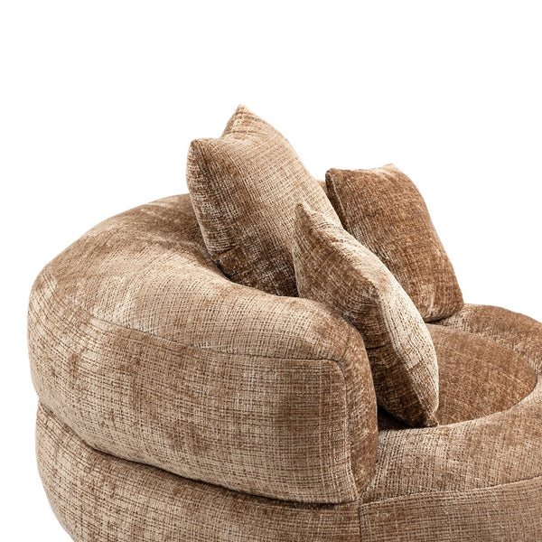 English Elm Lazy Sofa Oversized Ergonomic Bean Bag Lounger with High Wrap Back, Plush Chenille Foam Comfort for Living Room, Bedroom, Office Coffee W395P252063