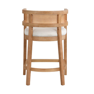 English Elm Christopher Knight Home® - Wood Upholstered Arm Counter Stools Set Of 2 - Beige & Natural Oak, Stylish & Comfortable Design N771P265580Q