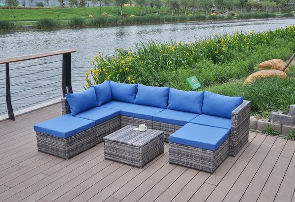 English Elm Patio Sofa With Plush Cushions - Weather-Resistant, Durable Outdoor Seating For Stylish Relaxation B205S00064-GIGA