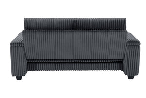 English Elm 71" Loveseat Dark Grey Corduroy Sofa with USB Port, Built-In Armrest Storage & Durable Frame W542P210622