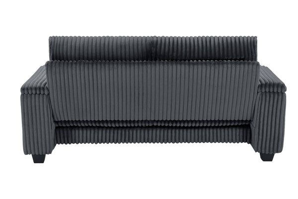 English Elm 71" Loveseat Dark Grey Corduroy Sofa with USB Port, Built-In Armrest Storage & Durable Frame W542P210622