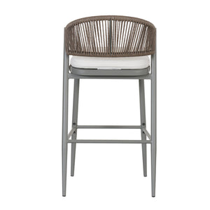 English Elm Christopher Knight Home® - Outdoor 30.25" Height Barstools Set Of 2 - Stylish Metal Frame With Scallop Backrest & Cushions N772P245120G