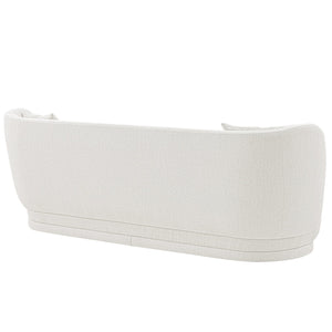 English Elm Siri 93" Upholstered Sofa with Pine Frame, Linen-Weave Fabric, High-Density Foam, 880lb Capacity Cream B365P398102