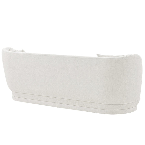 English Elm Siri 93" Upholstered Sofa with Pine Frame, Linen-Weave Fabric, High-Density Foam, 880lb Capacity Cream B365P398102