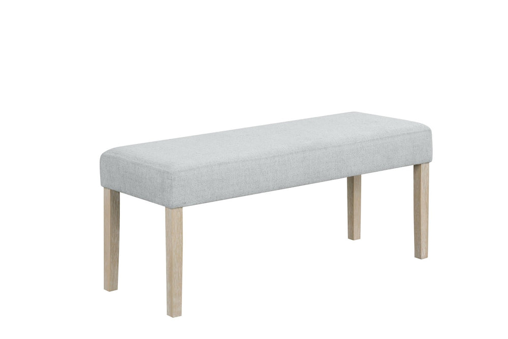 English Elm Contemporary Gray Upholstered Dining Bench with Tapered Legs for Modern Spaces B011P427920