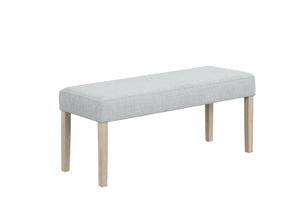 English Elm Contemporary Gray Upholstered Dining Bench with Tapered Legs for Modern Spaces B011P427920
