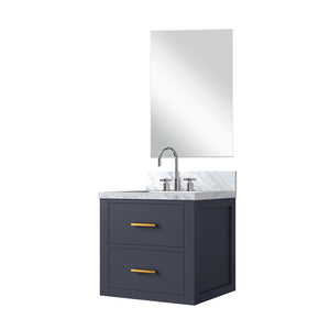 English Elm Blue 20" Single Bath Vanity with Acrylic Top, Assembled 23x21.5x24", Chrome Faucet & 18" Mirror Set B2731S01968