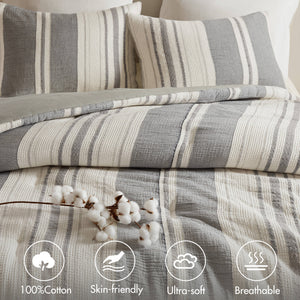 English Elm 3PCS King Comforter Set – Plush Washed Microfiber Comforter & Shams, Hypoallergenic 100% Poly Fill Luxury Grey 23.03 L x 21.46 W x 14.17 H B035P341115