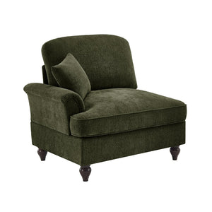English Elm Sofa Chenille Sectional with Detachable Skirt Sculptural Curves Mid-century Living Room W3041P332635