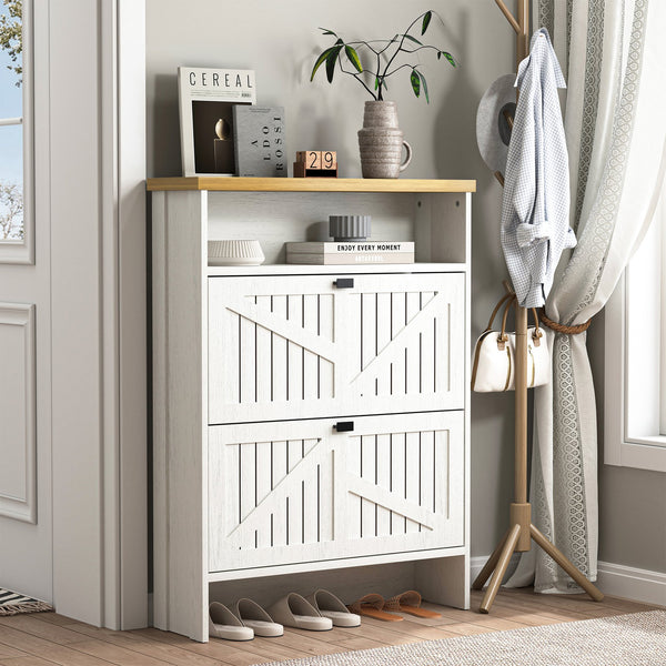 English Elm Multi-Functional Four-Layer Mdf Shoe Cabinet - Modern Minimalist Storage For Entryway Organization W3226P279088
