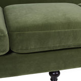 English Elm Alana Lawson Three-Cushion Tightback Sofa, Olive Green Performance Velvet