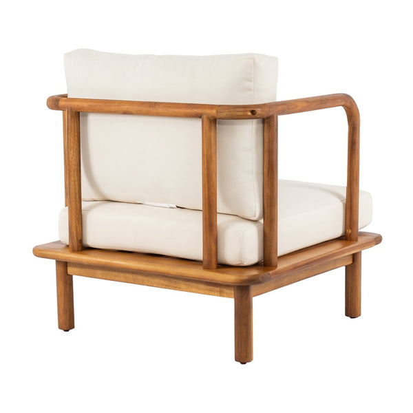 English Elm Canape Solid Acacia Outdoor Club Chair with Thick Cushion and Artisan Carved Arms N773P361057T