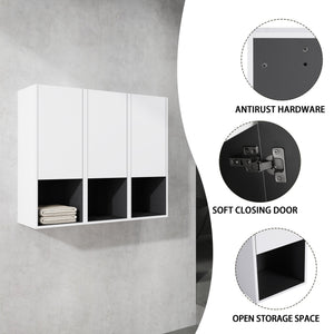 English Elm 12" Bathroom Side Cabinet - Wall-Mounted Storage Solution With Soft-Close Doors & Eco-Friendly Build W999S00281