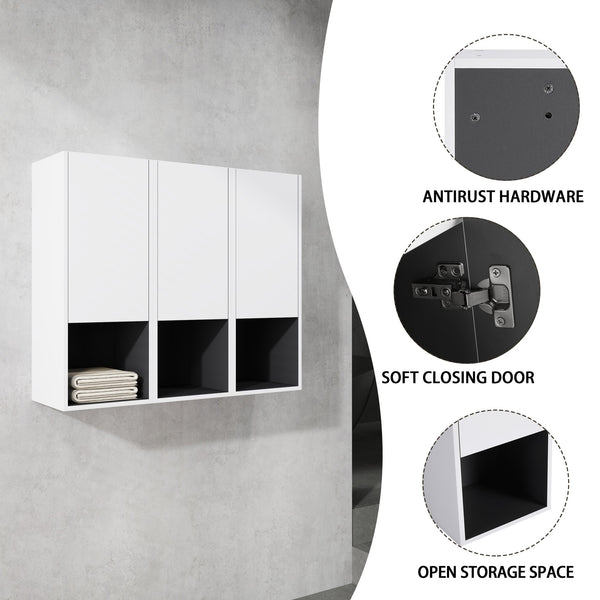 English Elm 12" Bathroom Side Cabinet - Wall-Mounted Storage Solution With Soft-Close Doors & Eco-Friendly Build W999S00281