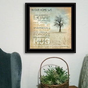 English Elm "in Our Home" Marla Rae Framed Canvas Print Matte Black Wood Modern Wall Art B06789170