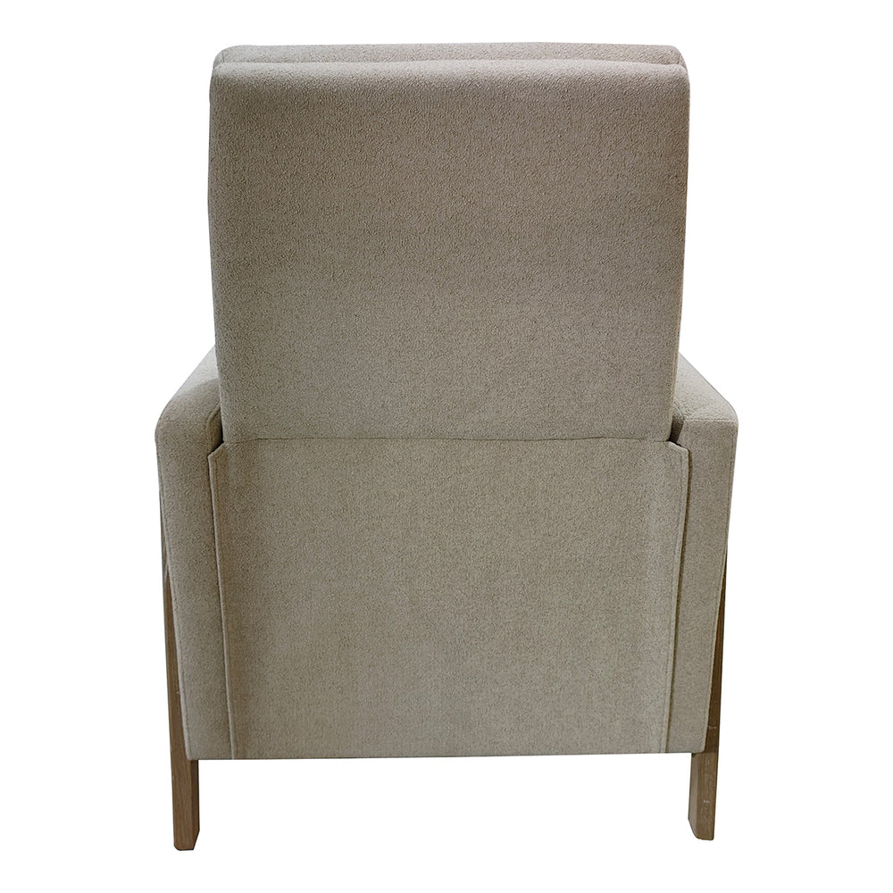 JLA Home Chapel Hill - Recliner Luna modern upholstered recliner with exposed wood frame, ergonomic support, ready-to-use relaxation Beige CH103-0043