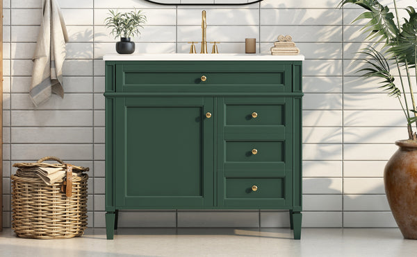 English Elm 36'' Modern Bathroom Vanity With Elegant Sink, 2 Drawers, And Tip-Out Storage For Stylish Spaces N710S136004F