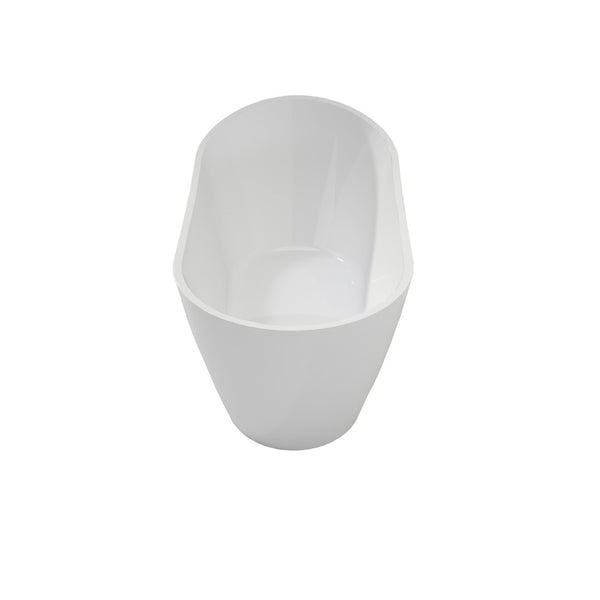 English Elm Premium Oval Acrylic Freestanding Soaking Tub High Back Glossy White Spa Style T3785P380651