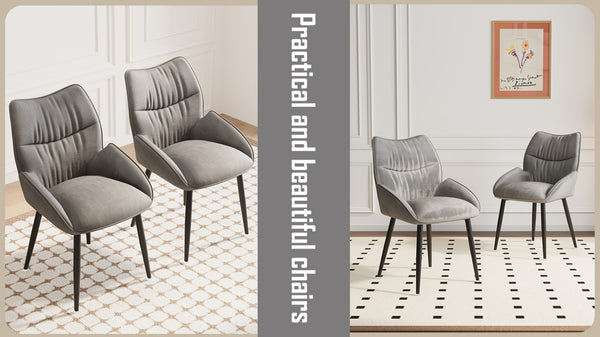 English Elm Luxury Velvet Dining Chair Set of Four with Cushioned Seats and Sturdy Metal Frame W1727S00011