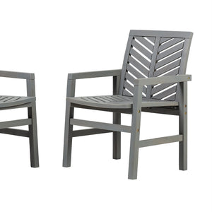 English Elm Walker Edison - Modern Acacia 2-Piece Chevron Patio Chairs Gray Wash - Durable Outdoor Set, Aged Stain Finish, Easy AASB, Teak Care Tips Included B185P169349