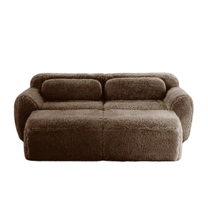 English Elm 80''soft Plush Modular Sectional Sofa with Chaise Deep Seat High Density Foam Living Room Chocolate W714S01539
