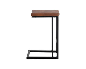 Sunpan Boone Modern Industrial Backless Stool Set of 2 - Durable Cantilever Design for Home or Bar Use Black / Bravo Cognac