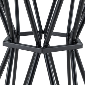 English Elm Single Package Industrial Bar Set Round Mdf Top with Metal Frame Seats 2 for Kitchen Black,Wood W1151P434793