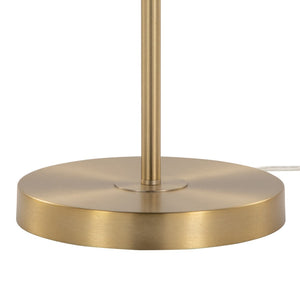 English Elm Bounty 62 Inch Gold Metal Floor Lamp with White Linen Shade for Living Room B202P223982