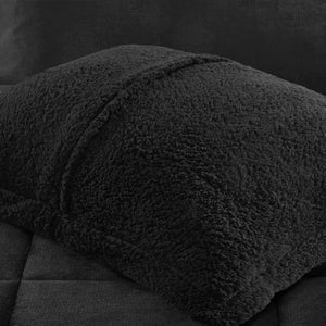 English Elm 4-piece Plush Sherpa Down Alternative Comforter Set Box Quilted Allergy Free Bedding B035P408271