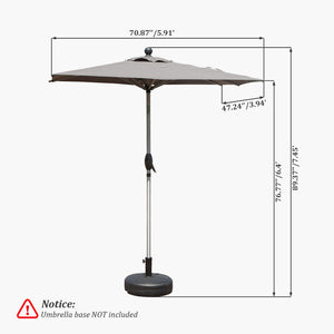 English Elm Rectangle Patio Umbrella With Crank Lift & Adjustable Tilt - Stylish Grey Shade For Outdoors W1859P320942-GIGA