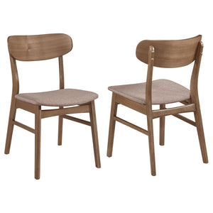 English Elm Whisten Walnut and Brown Dining Side Chair Set of 2 — Mid-Century European Style, Curved Back Comfort B062P299911