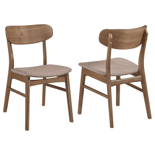 English Elm Whisten Walnut and Brown Dining Side Chair Set of 2 — Mid-Century European Style, Curved Back Comfort B062P299911