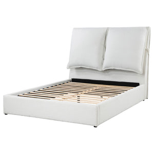 English Elm Corwyn Boucle Upholstered Queen Bed Tall Pillow Headboard for Modern Bedroom B062S01551