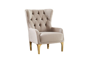 English Elm Lippa 3 Piece Quilted Tufted Living Room Set with Sleeper Storage and Gold Legs Taupe B009S02240