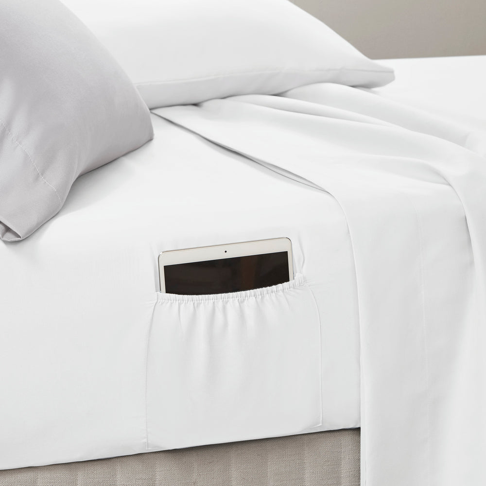 JLA Home Madison Park Essentials - Comforter modern botanical leaf print in yellow gray and cream with ultra-soft microfiber sheets and handy pocketed fitted sheet 90 L x 80 W x 1.5H CS10-1380