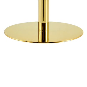 English Elm Rock Slab Round Bar Table with Gold Stainless Steel Base for Modern Home Entertaining W2920P443467