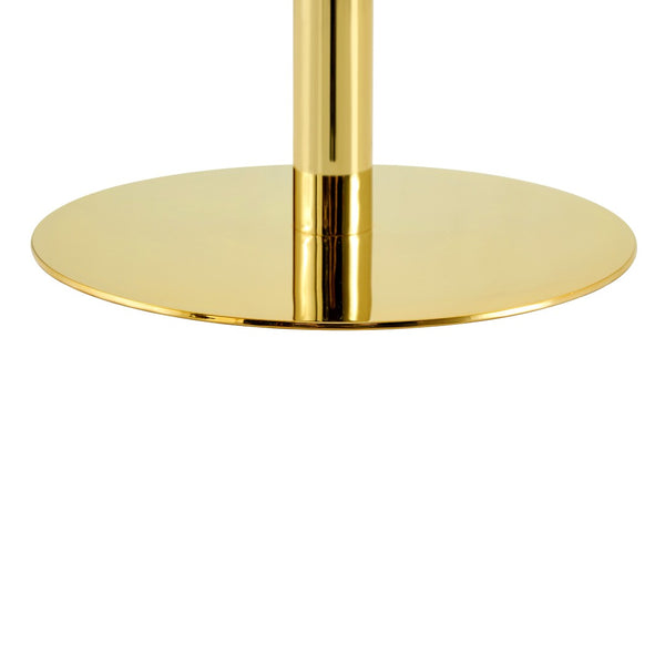 English Elm Rock Slab Round Bar Table with Gold Stainless Steel Base for Modern Home Entertaining W2920P443467