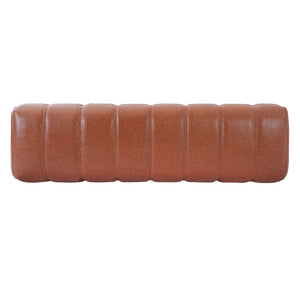 English Elm Indoor Channel Tufted Chenille Upholstered Bench Rubberwood Legs Entryway Dining Brown N779P367309R