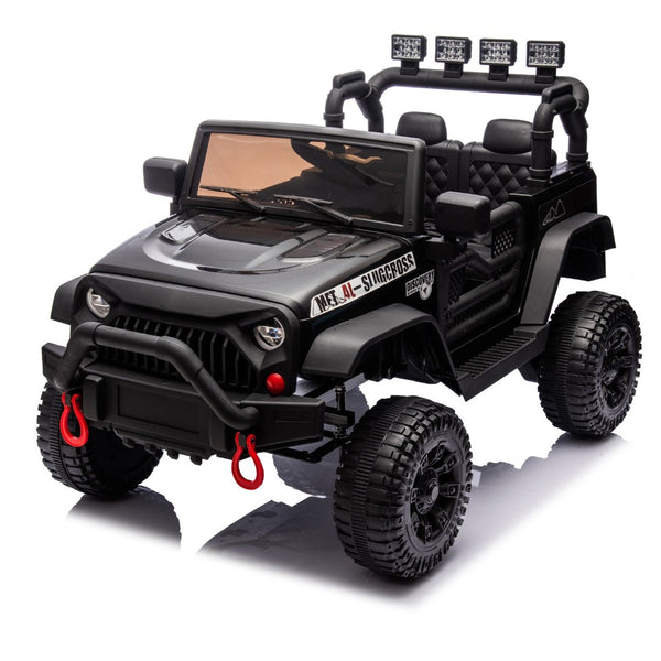 English Elm 24v Kids Electric Ride on Car with Parental Remote Dual Motors and Four Wheel Suspension Black W1578P208321
