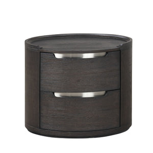 English Elm Modern Matte Two-drawer Nightstand with Dovetail Joints and Felt-lined Storage Black B2741P431069