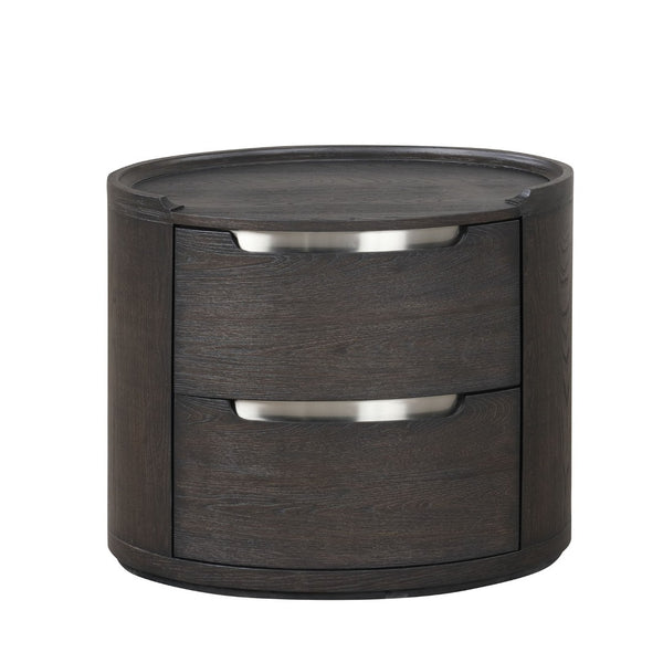 English Elm Modern Matte Two-drawer Nightstand with Dovetail Joints and Felt-lined Storage Black B2741P431069