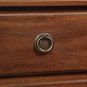 English Elm Chamberlin Brown Solid Wood 3-Drawer Nightstand with Antique Bronze Rings, Full-Extension Glides, 27" H B050P376938