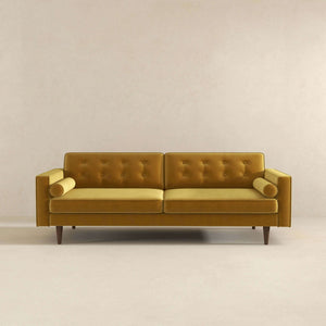 English Elm Ashcroft Furniture - Casey Mid Century Modern Gold Velvet Sofa