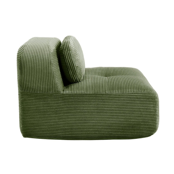 English Elm Hamlet Corduroy L-shaped Sectional Sofa with Pillows for Modern Living Rooms Olive Green W714P323643
