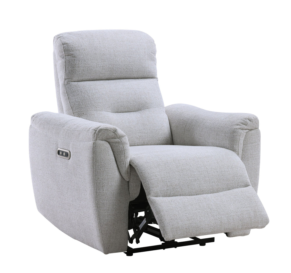English Elm Eastre Gray Chenille Power Recliner with USB & Type-C, Pocket Coil Comfort, Solid Wood Frame B2726P375949