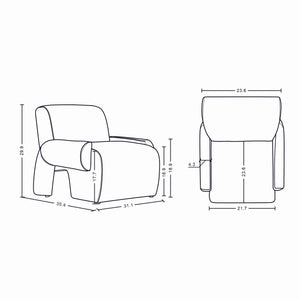 English Elm Verandah Chenille Lounge Chair — Kiln-Dried Pine Frame, High-Density Foam, Commercial Grade Comfort Olive Green B365P398020