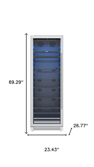 69 Inch Stainless Steel Single Zone Beverage Fridge Sleek Bar or Kitchen Cooler