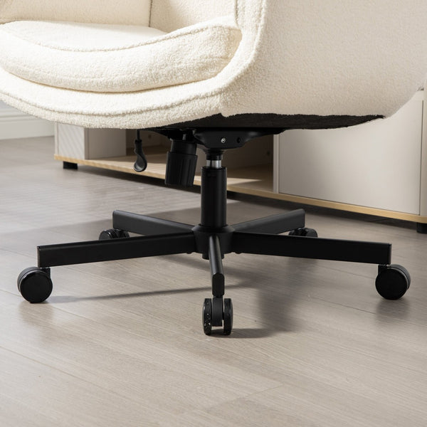 English Elm Criss Cross Wide Seat Pu Leather Swivel Task Chair with Removable Headrest W3118P404123