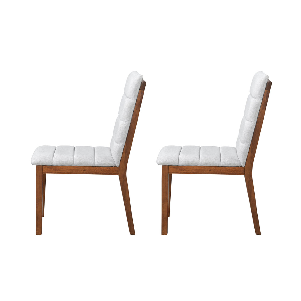 English Elm Walnut Tufted Upholstery Dining Chairs Set of 2 – Ergonomic High-Density Foam, Durable Stitching, Compact Elegance N842P299015B